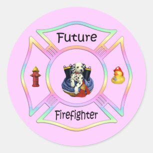 Firefighter Kids Classic Round Sticker