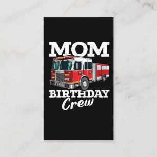 Firefighter Kids Fire Truck Mum Birthday Crew Business Card