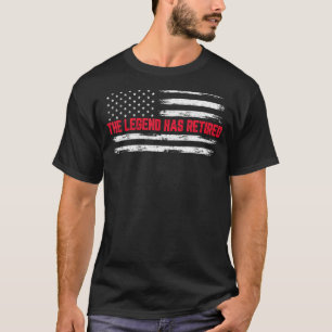 Firefighter Legend Retired Thin Red Line US Flag R T-Shirt