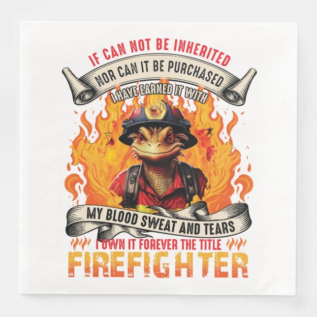 Firefighter Lizards Napkin (Front)