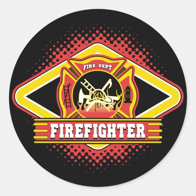 Firefighter Logo Classic Round Sticker (Front)