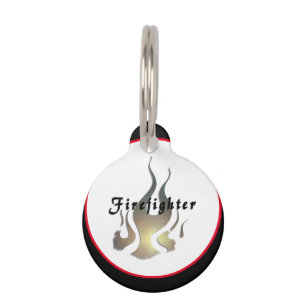 Firefighter Logo Flame Pet Tag