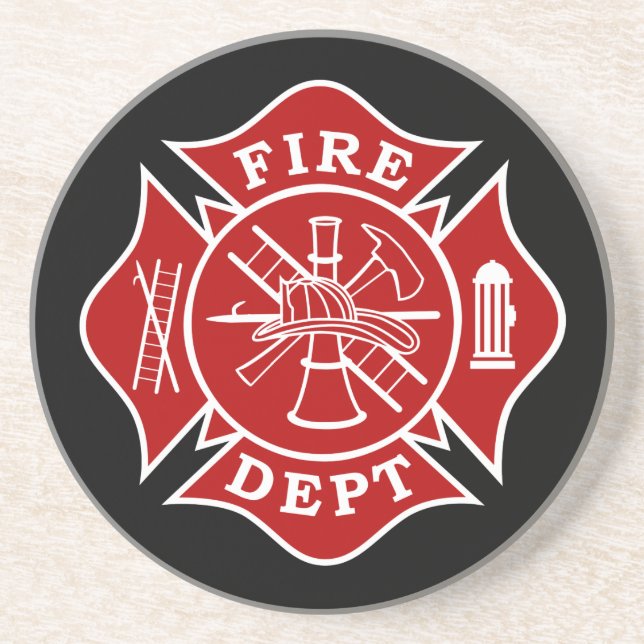Firefighter Maltese Cross Coaster (Front)