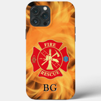 Firefighter Maltese Cross Fire Rescue Fire Flame iPhone 13 Pro Max Case