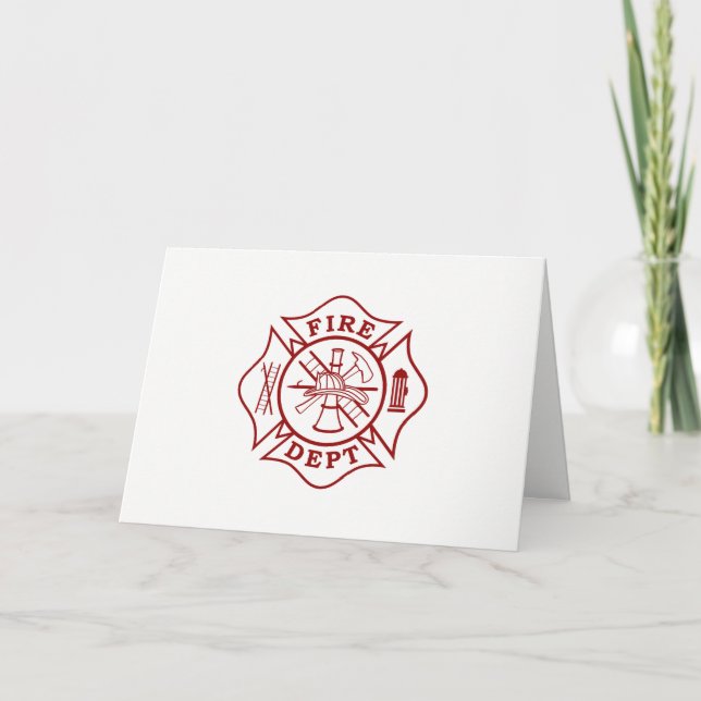 Firefighter Maltese Cross Greeting Card (Front)