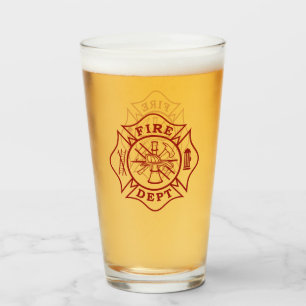 Firefighter Maltese Cross Pint Glass