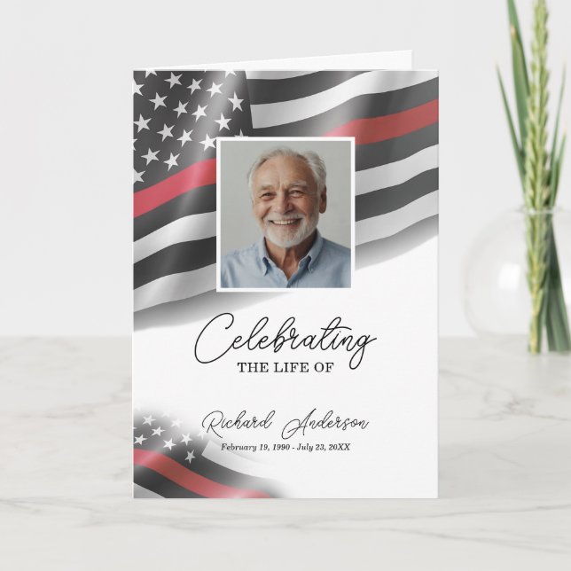 Firefighter Memorial Bifold Funeral Program (Front)