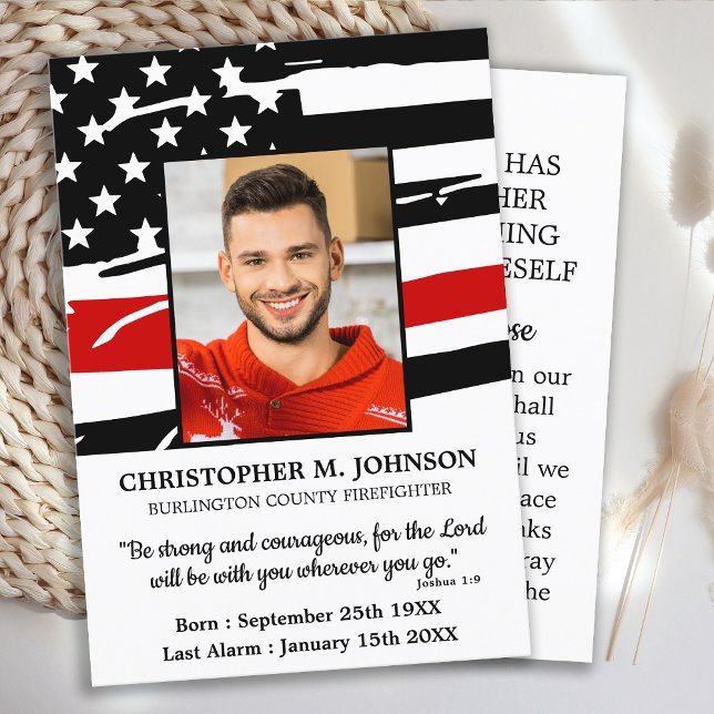 Firefighter Memorial Flag Funeral Prayer Card (Creator Uploaded)