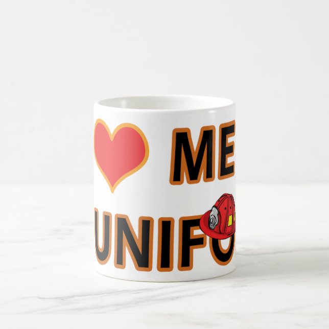 FIREFIGHTER MEN IN UNIFORM COFFEE MUG (Center)