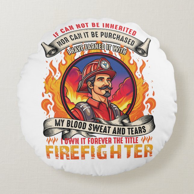 Firefighter Men's  Round Cushion (Front)