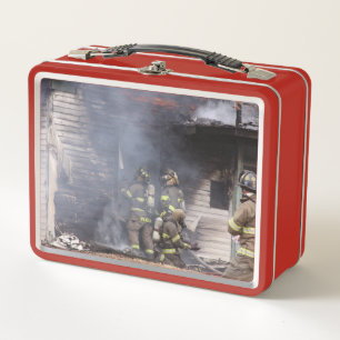 Firefighter metal lunch box