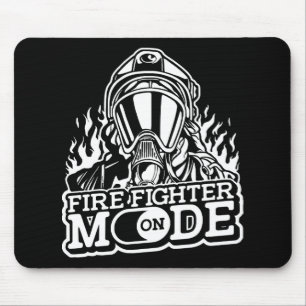 Firefighter Mode On - Fire Department Thin Red Lin Mouse Pad