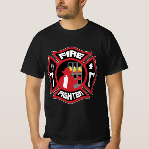 Firefighter Modern Badge T-Shirt