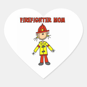 Firefighter Mum T-shirts and Gifts Heart Sticker
