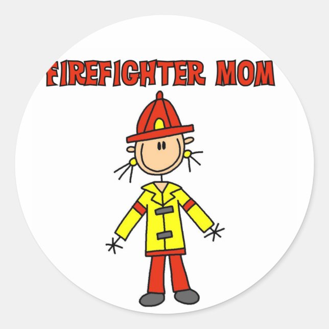 Firefighter Mum Tshirts and Gifts Classic Round Sticker (Front)