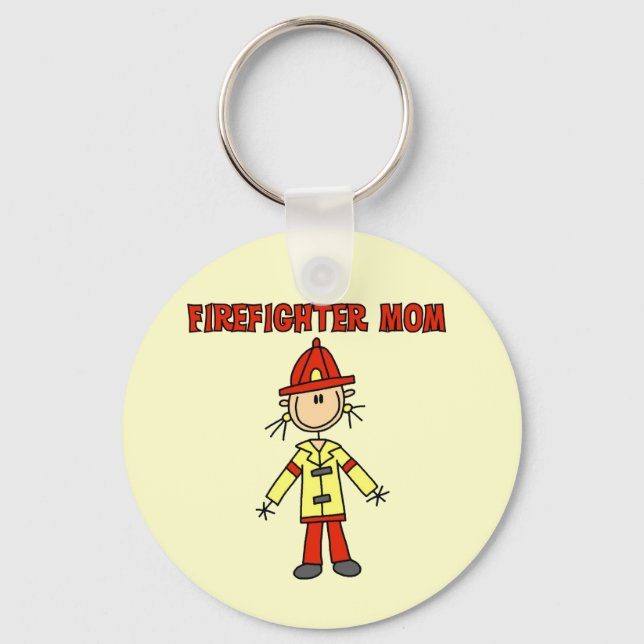 Firefighter Mum Tshirts and Gifts Key Ring (Front)