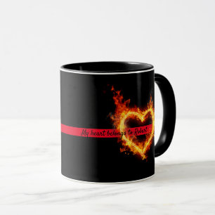 Firefighter My Heart Belongs To Personalize Gift Mug
