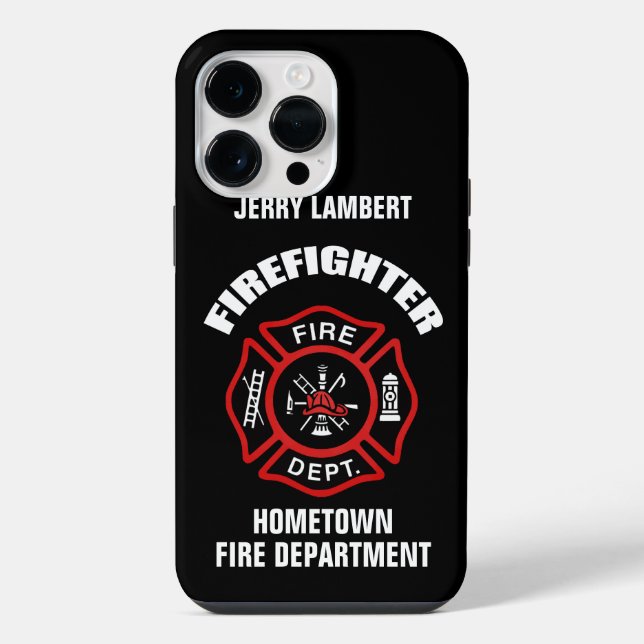 Firefighter Name Template iPhone Case (Back)