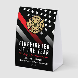 Firefighter of the Year Employee Logo Red Line