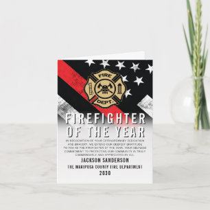 Firefighter of the Year Employee Recognition Logo Card