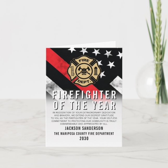 Firefighter of the Year Employee Recognition Logo Card (Front)