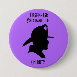 Firefighter On Duty Design Round Button