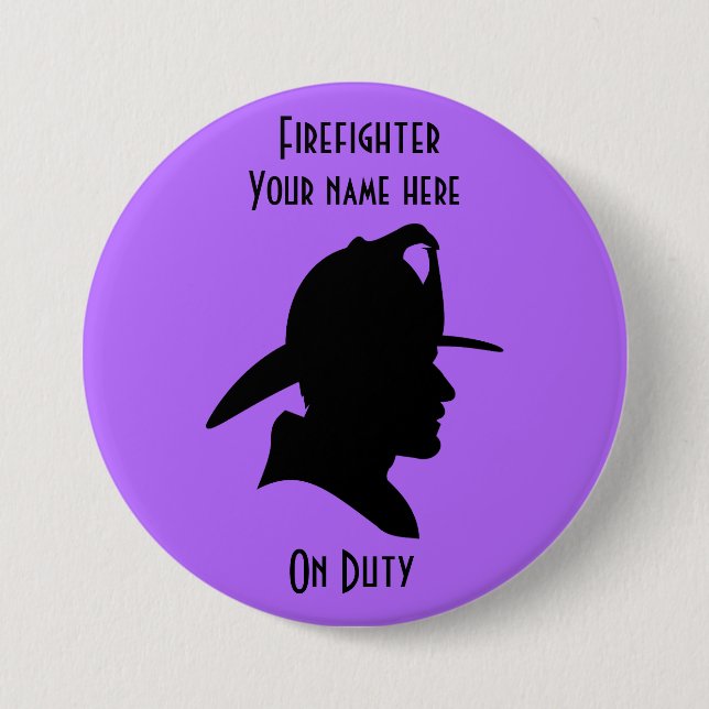 Firefighter On Duty Design Round Button (Front)