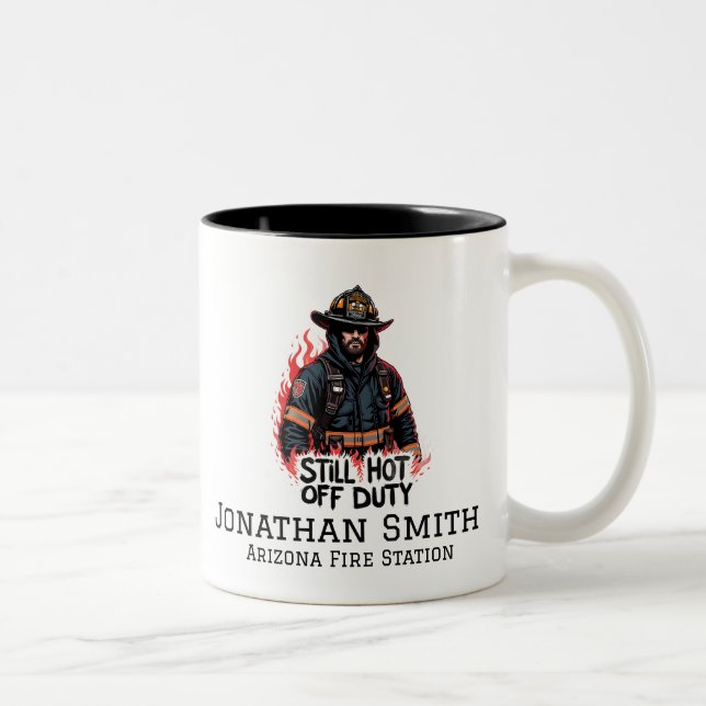 Firefighter or Fireman  Funny Sayings Two-Tone Coffee Mug (Right)