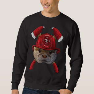 Firefighter Otter Fireman Boys Kids Fire Rescue An Sweatshirt