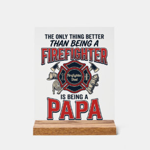 Firefighter Papa Vintage Engraving Shirt Design_1 Acrylic Sign