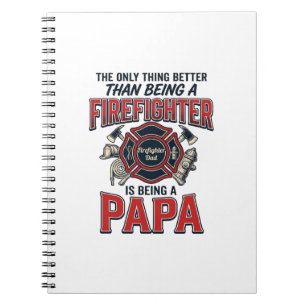 Firefighter Papa Vintage Engraving Shirt Design_1 Notebook