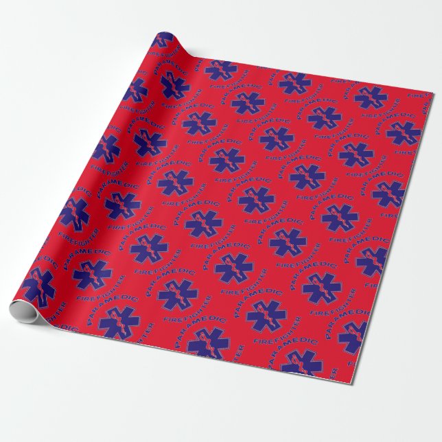 Firefighter Paramedic Wrapping Paper (Unrolled)