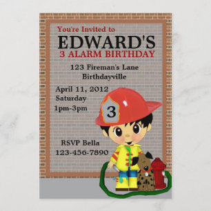 Firefighter Party Invitation