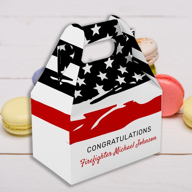 Firefighter Party Thin Red Line Congratulations Favour Box (Creator Uploaded)