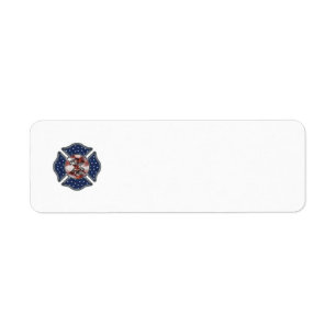 Firefighter Patriotic Maltese Return Address Label