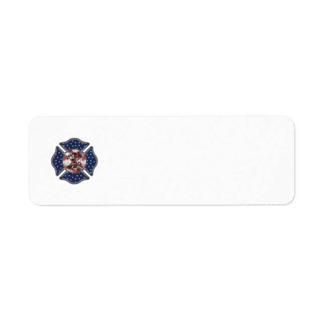 Firefighter Patriotic Maltese Return Address Label (Front)