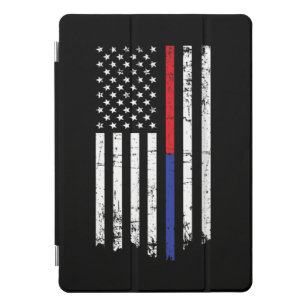 Firefighter Police Officer Red & Blue Line Flag iPad Pro Cover