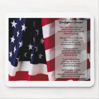 firefighter prayer black print mouse pad