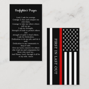 Firefighter Prayer Fireman Thin Red Line Business Card