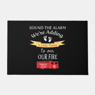 Firefighter Pregnancy Announcement August 2 Doormat