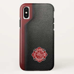 Firefighter Printed Leather iPhone X Case