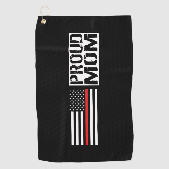 Firefighter - Proud Mum Golf Towel (Front)