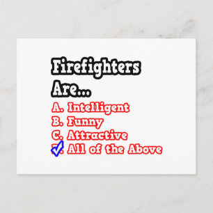 Firefighter Quiz...Joke Postcard