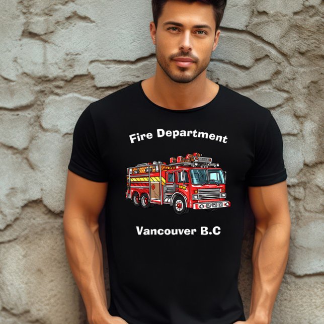 Firefighter ready by fire truck T-Shirt (Creator Uploaded)