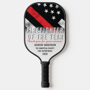 Firefighter Red Line Flag Employee Recognition Pickleball Paddle