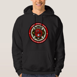 Firefighter Rescue ADD NAME Fire Department Badge Hoodie