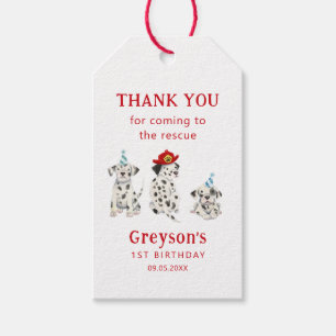 Firefighter Rescue Dogs Boy Birthday Party  Gift Tags