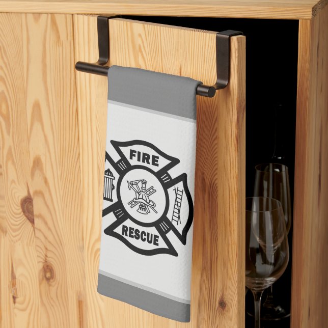 Firefighter Rescue   Tea Towel (Thirds Fold)