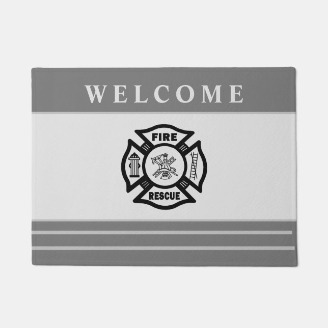 Firefighter Rescue  Welcome  Doormat (Front)