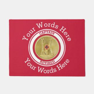 Firefighter Retired Captain Custom Door Mat